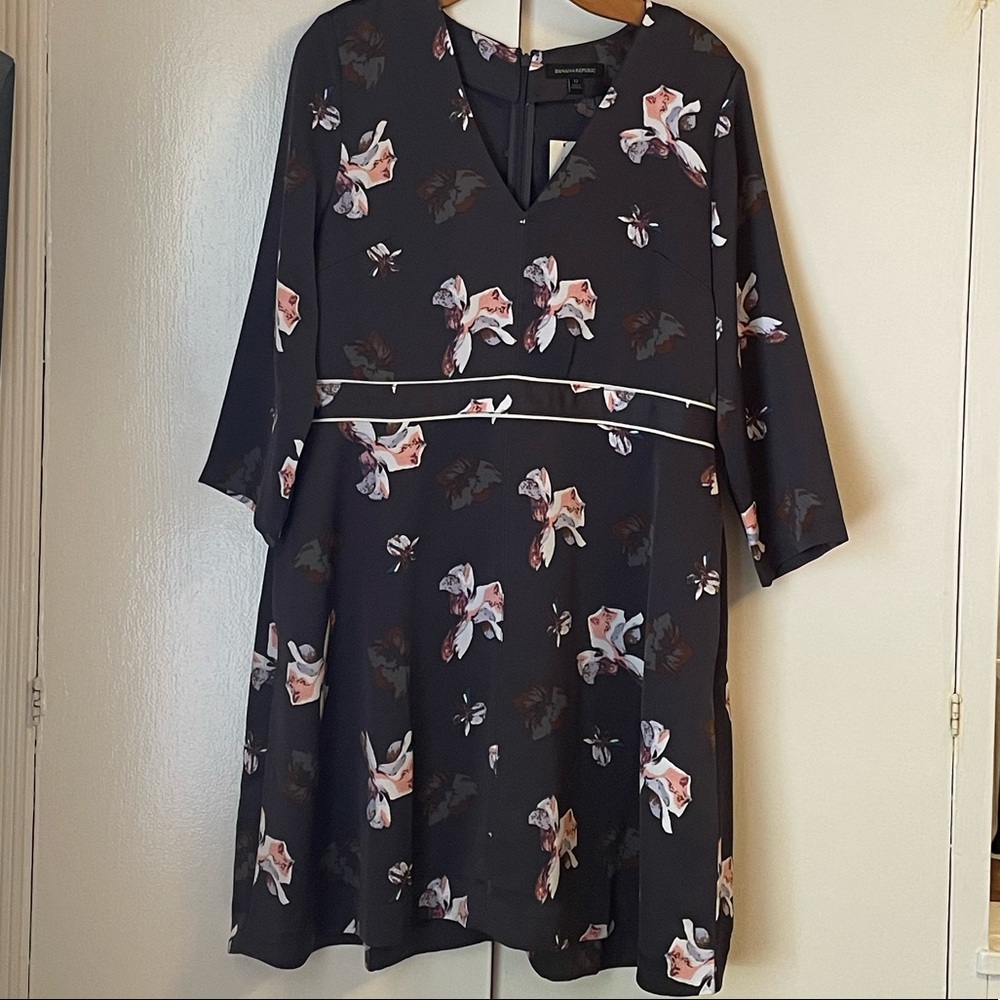 Gray‎ floral banana republic dress NWT size 12